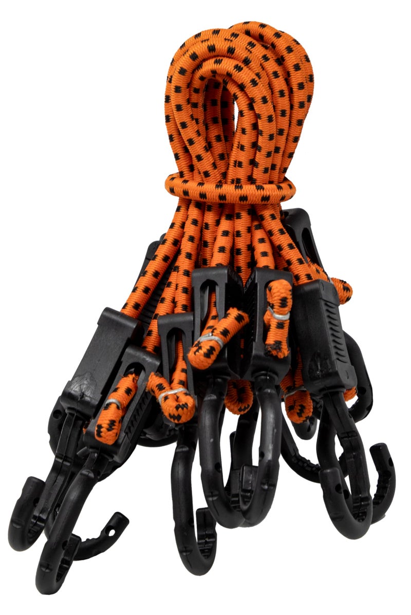 Kotap MABC-18 All- Purpose Adjustable Bungee Cords with Hooks, 18-Inch, Orange/Black, 10 Count - Image 1